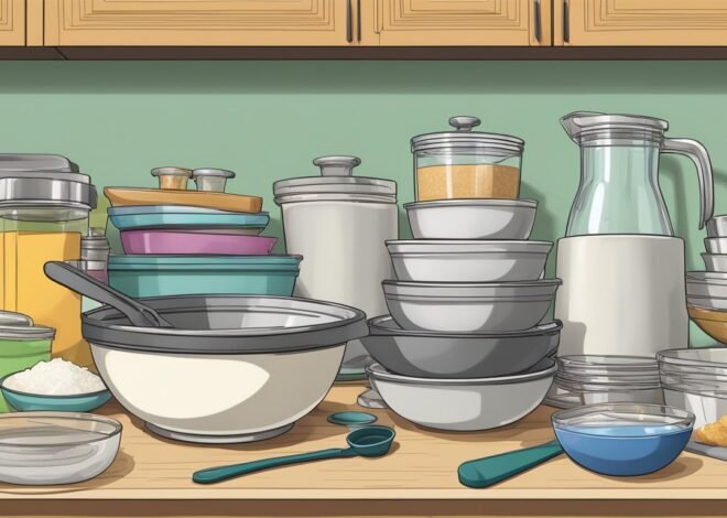 Essential Baking Tools: Mixing Bowls, Measuring Cups, Baking Sheets, and a Rolling Pin